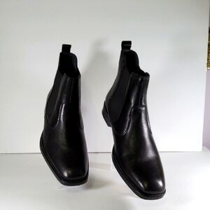 Express Dark Leather Ankle Boots Size 9.5